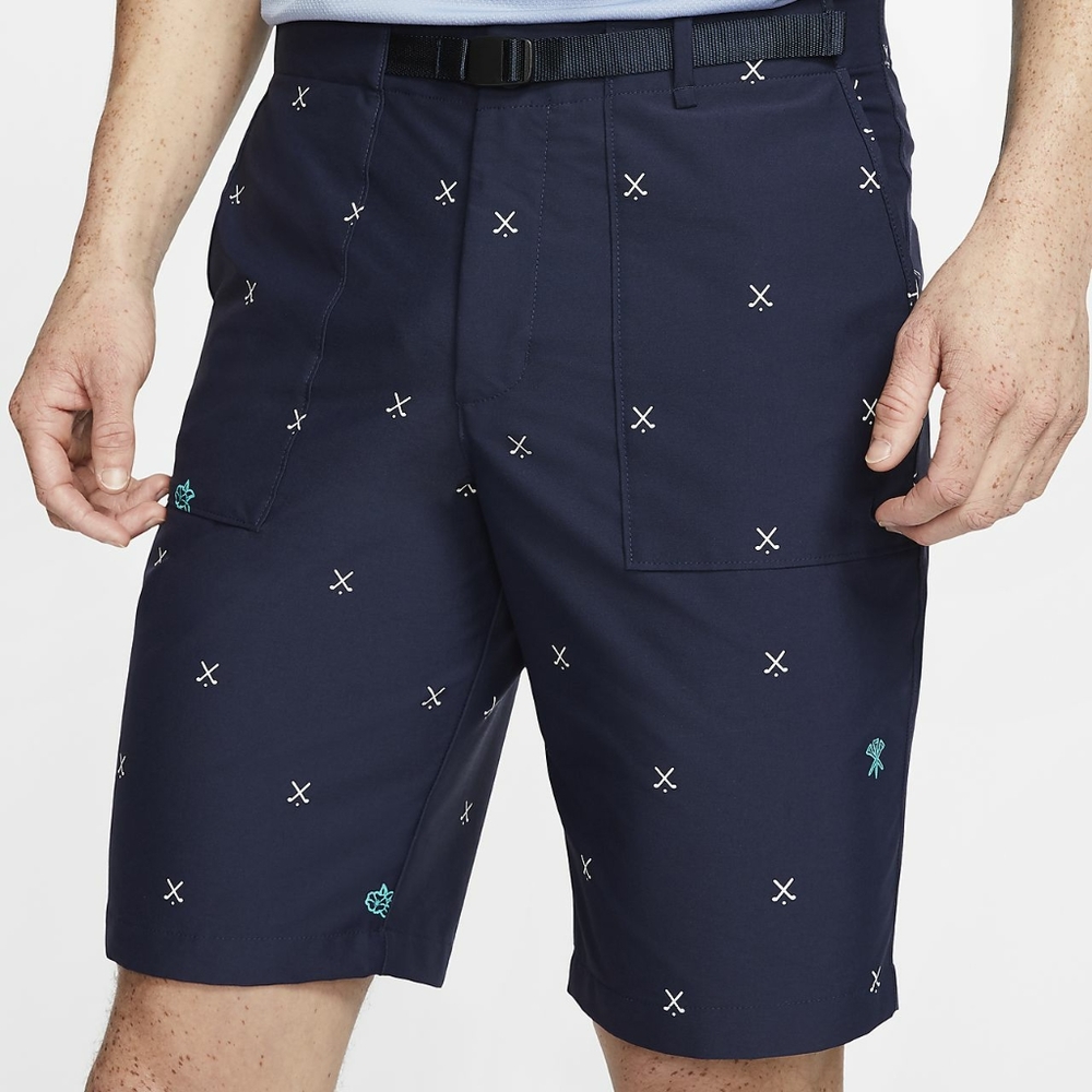 Nike Navy Athletic Shorts with White Accents